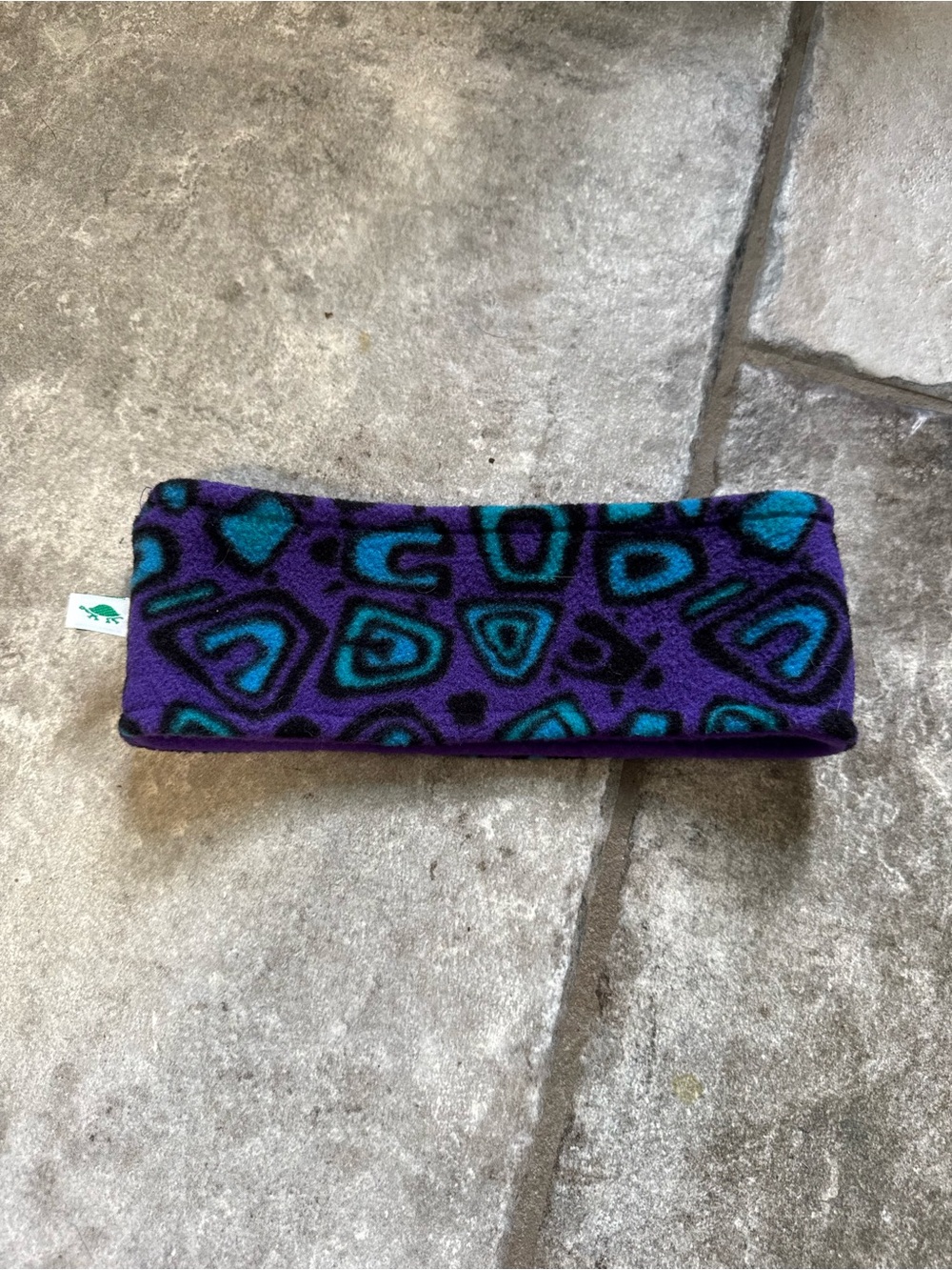 Retro Turtle Fur Purple & Teal Fleece Headband